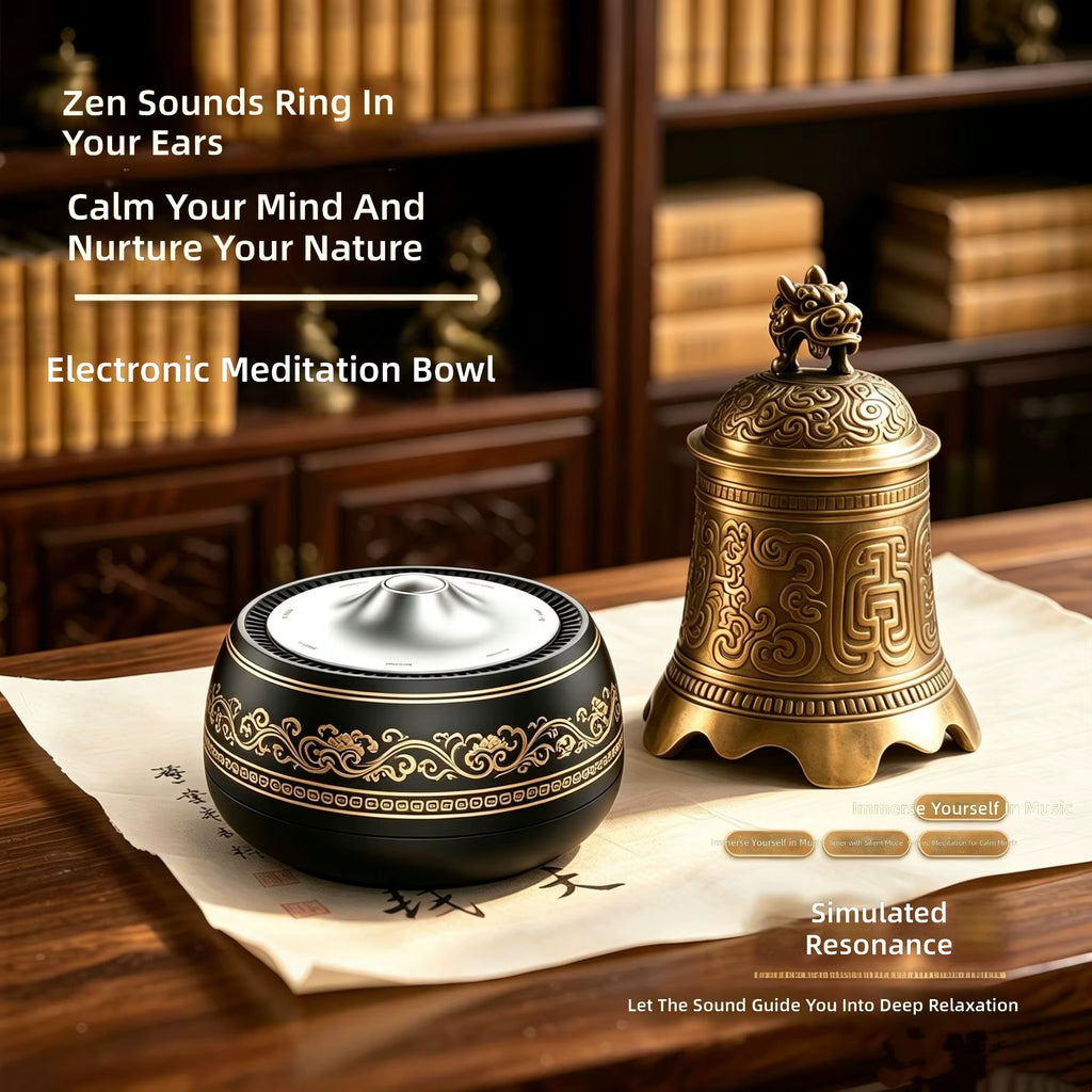 Electronic Sound-Making Meditation Bowl Portable Touch-Control Singing Bowl Timer White Noise Sleep Mindfulness Healing