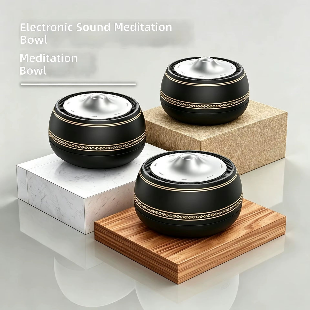 Electronic Sound-Making Meditation Bowl Portable Touch-Control Singing Bowl Timer White Noise Sleep Mindfulness Healing