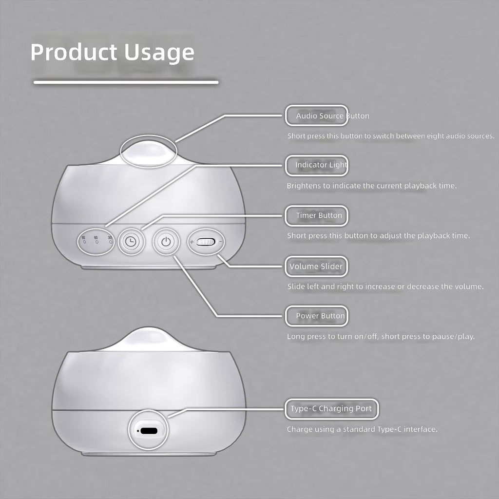 Electronic Sound-Making Meditation Bowl Portable Touch-Control Singing Bowl Timer White Noise Sleep Mindfulness Healing